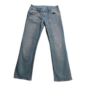 VTG dELiA*s Y2K Low Rise BAILEY Blue Jeans Capris Juniors Size 1/2 23" Inseam